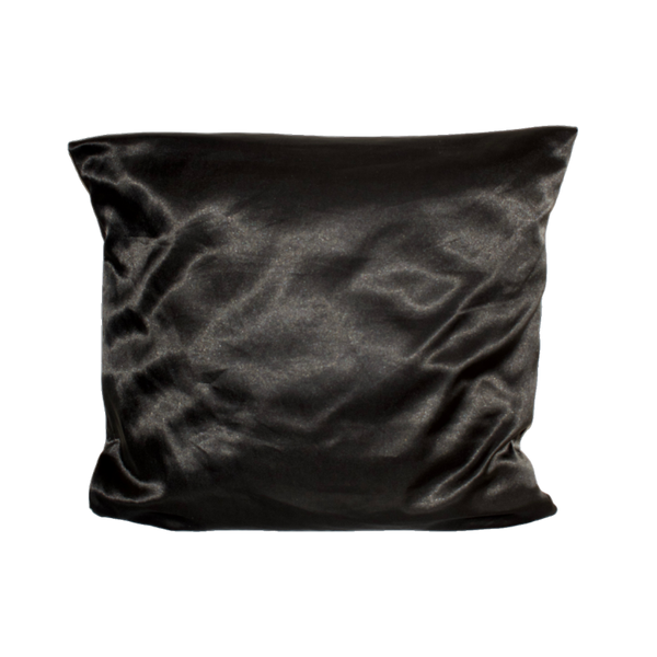 TAIE D'OREILLER EN SATIN NOIR