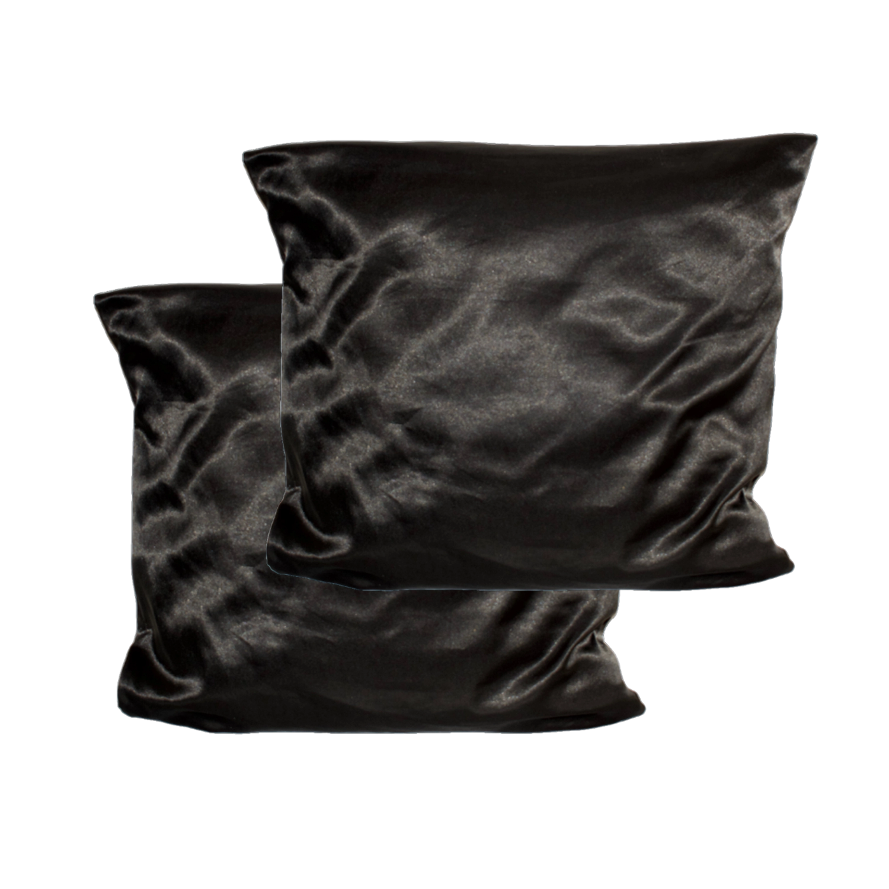 TAIE D'OREILLER EN SATIN NOIR