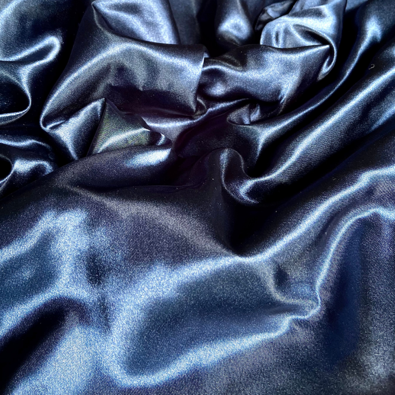 TAIE D'OREILLER EN SATIN BLEU NUIT