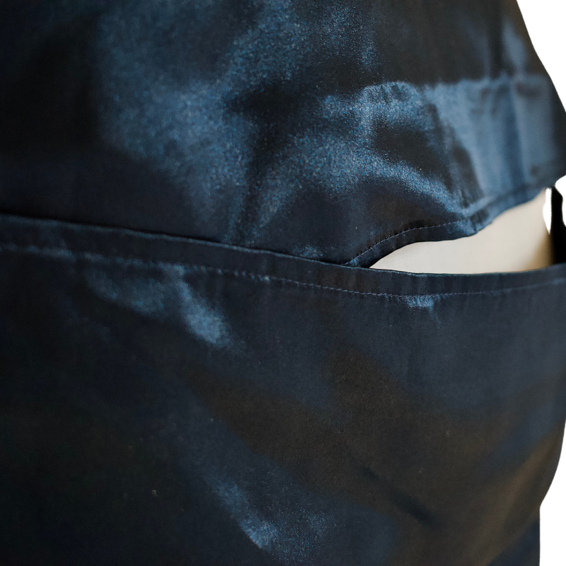 TAIE D'OREILLER EN SATIN BLEU NUIT