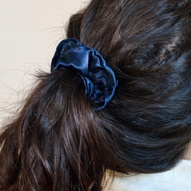 CHOUCHOU BLEU NUIT SATIN